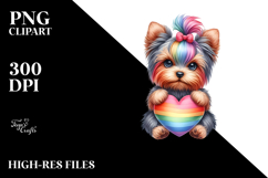 Cute Yorkshire Terrier with Rainbow, Transparent PNG Product Image 2