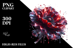 Abstract Glossy Poppy, White Background | Sublimation Product Image 2