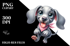 Happy Weimaraner Cartoon PNG Product Image 2