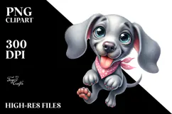 Happy Weimaraner Cartoon PNG Product Image 2