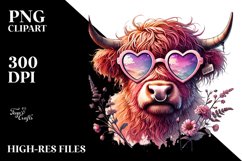 Colorful Heart Sunglasses Art PNG Product Image 2