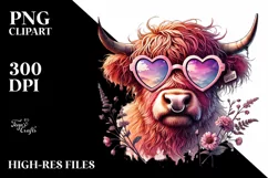 Colorful Heart Sunglasses Art PNG Product Image 2
