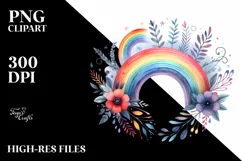 Watercolor Wimsicall Rainbow | Sublimation Clipart Product Image 3