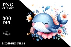 Cute Baby Wale Animal Clipart Product Image 3