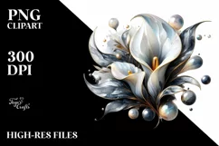 Shiny Calla Lily Made of Material | Sublimation Clipart Product Image 1