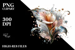 Shiny Calla Lily Made of Material | Sublimation Clipart Product Image 1