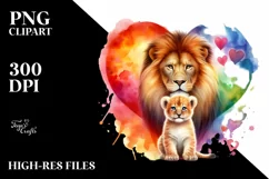 Baby Lion with Heart PNG Product Image 2