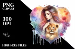 Baby Lion with Heart PNG Product Image 2