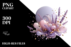 Abstract Lavender Round Wood Splash PNG Product Image 2