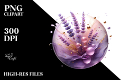Abstract Lavender Round Wood Splash PNG Product Image 2