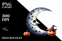 Funny Watercolor Halloween Sticker | Clipart Product Image 1