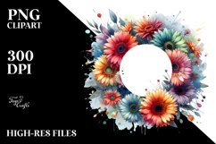 Watercolor Abstract Colorful Gerbera | Sublimation | Clipart Product Image 3