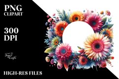 Colorful Gerbera Abstract Art | Sublimation | Clipart Product Image 3