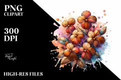 Abstract Wooden Impatiens Watercolor Splash Product Image 1