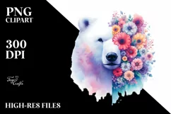 Pastel Watercolor Vibrant Polar Bear Product Image 3