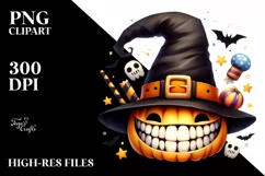 Funny Watercolor Halloween Sticker | Clipart Product Image 1
