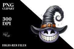 Funny Watercolor Halloween Sticker | Clipart Product Image 1