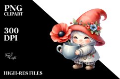Cute Baby Gnome with Hyacinth PNG Product Image 2
