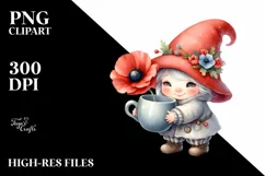 Cute Baby Gnome with Hyacinth PNG Product Image 2