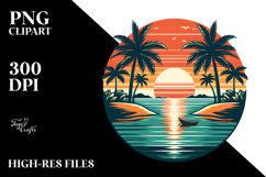 Retro Tropical Island Sunset, 20 oz Tumbler Product Image 2