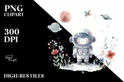 Simple Whimsical Astronaut Girl | Sublimation Clipart Product Image 1