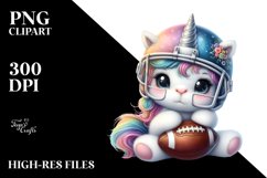 Cute Baby Unicorn Football | Sublimation | Clipart Product Image 1