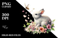 Tumbling Rabbit Spring Petals | Sublimation Clipart Product Image 3