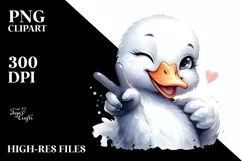 Funny Cute Swan Portrait Love Sign Product Image 1