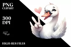 Funny Cute Swan Portrait Love Sign Product Image 3