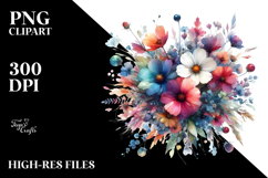 Colorful Wild Flowers Abstract PNG Product Image 2