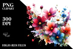 Colorfull Abstract with Wild Flowers PNG Product Image 2