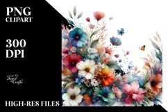 Colorfull Abstract with Wild Flowers PNG Product Image 2