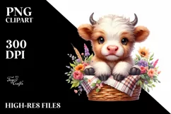 Cute Baby Highland Cow | Sublimation | Clipart Product Image 3