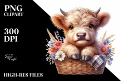Cute Baby Highland Cow | Sublimation | Clipart Product Image 3