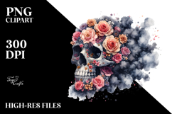 Skull made of Flowers with Cloud of Dust, Transparent PNG Product Image 2