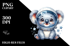 Baby Koala Astronaut Helmet PNG Product Image 2