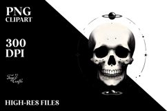 Funny Skull Digital Painting, PNG Product Image 2