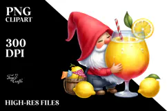 Whimsical Gnome with Cocktail, High-Res PNG Product Image 2