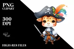 Cute Giraffe Musketeer | Sublimation Clipart Product Image 3