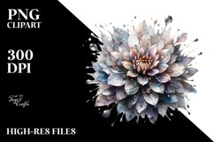 Watercolor Dahlia Abstract Clipart Product Image 1