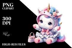 Cute Baby Unicorn Dressed as Selling | Sublimation | Clipart Product Image 1