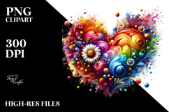 Colorful Digital Painting Heart PNG Product Image 2