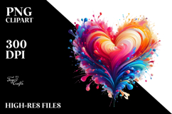 Paintbrush Style Heart Digital Painting PNG Product Image 2