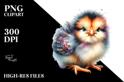 Adorned Baby Chicken Watercolor JPEG Product Image 2