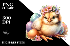 Adorned Baby Chicken Watercolor JPEG Product Image 2