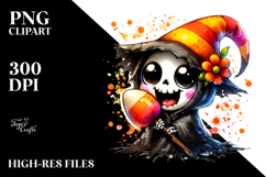 Funny Tiny Grim Reaper Candy Corn PNG Product Image 2