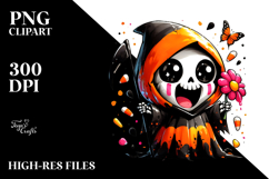 Funny Tiny Grim Reaper Candy Corn PNG Product Image 2