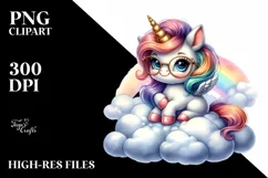 Cute Baby Unicorn with es | Sublimation | Clipart Product Image 3