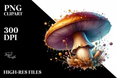Detailed Pastel Glossy Mushroom PNG Product Image 3