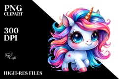Cute Unicorn Big-Eyes PNG Product Image 2